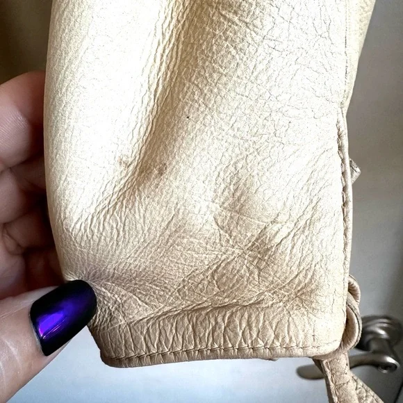 Vintage 80s 90s New Zealand Beige Snap Button-Front Boutique Leather Jacket